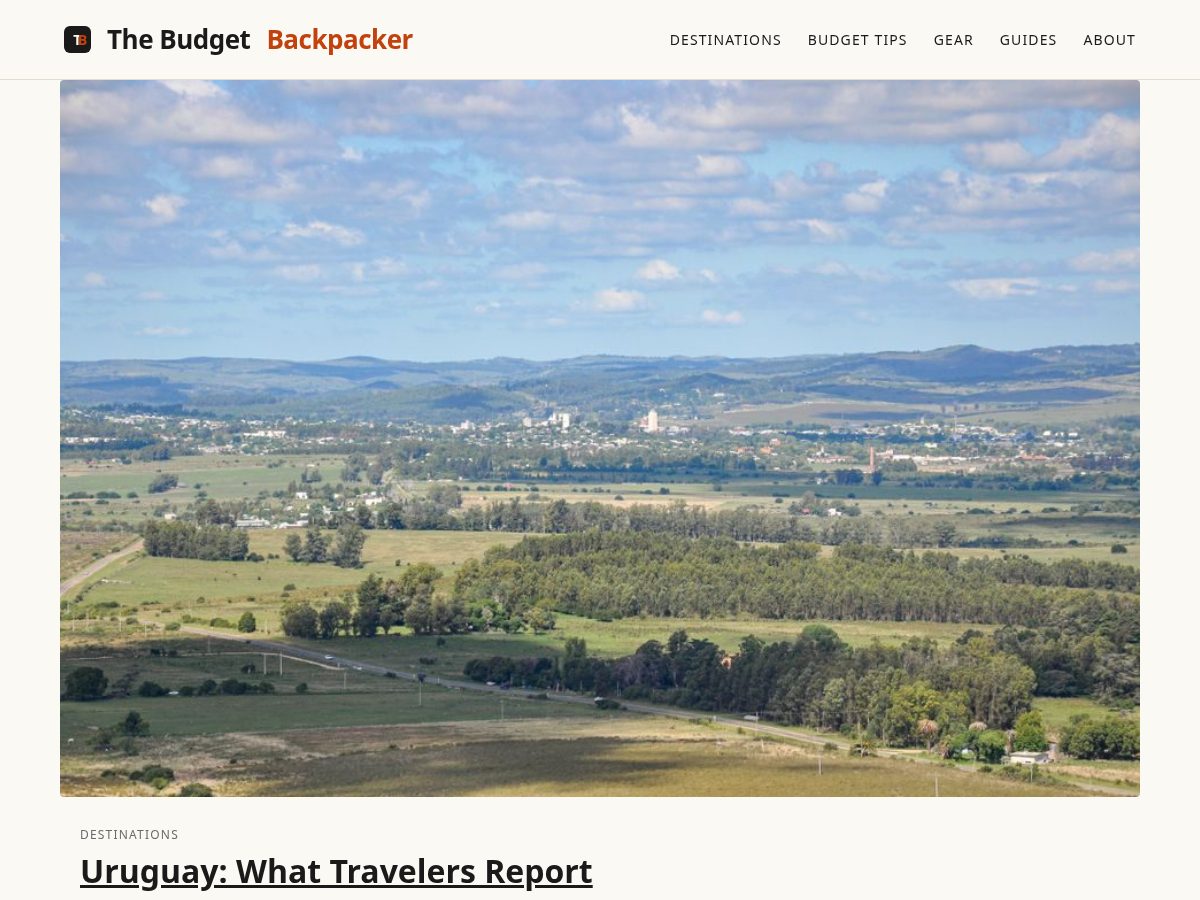 Landing-page snapshot of thebudgetbackpacker.com