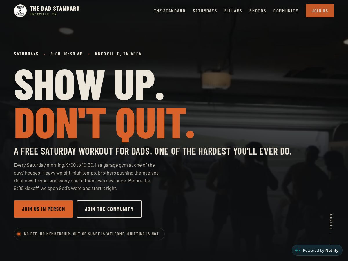 Landing-page snapshot of thedadstandardtn.com