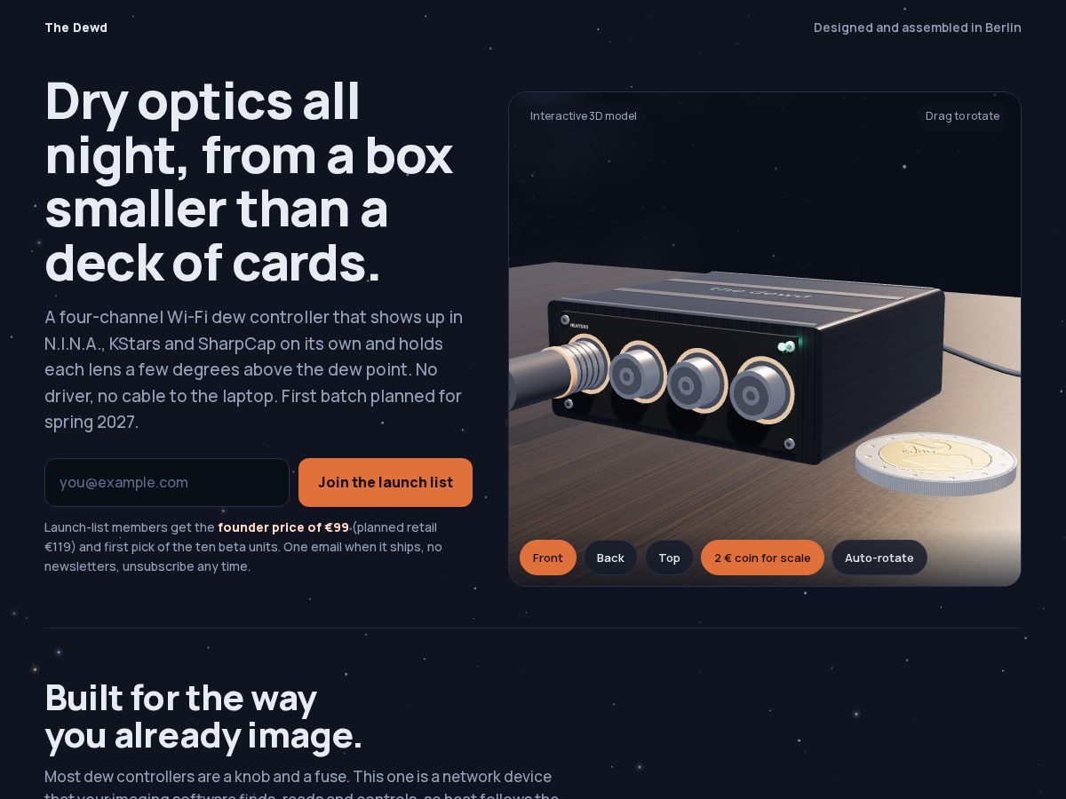 Landing-page snapshot of thedewd.com