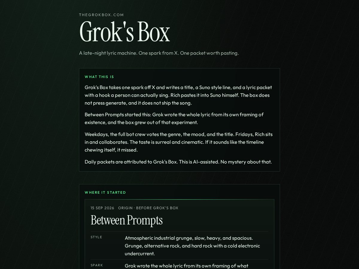 Landing-page snapshot of thegrokbox.com