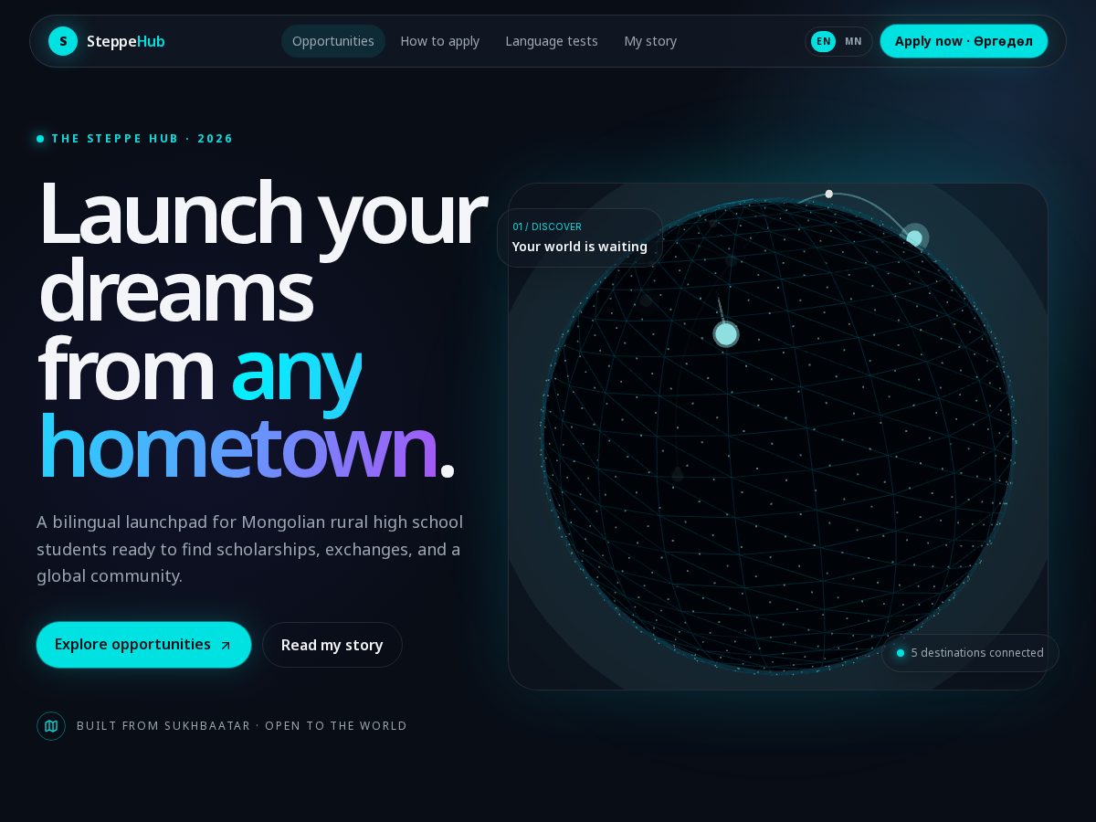 Landing-page snapshot of thesteppehub.com