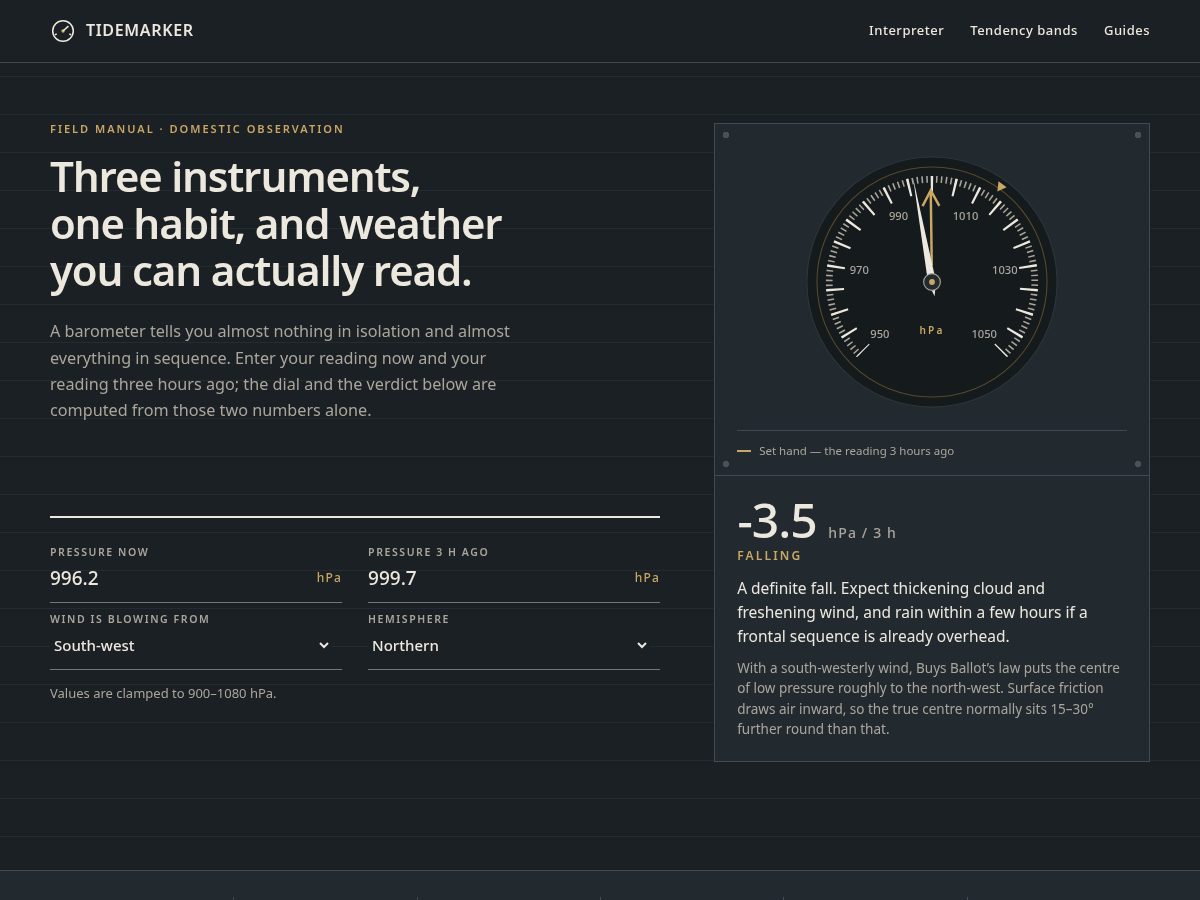 Landing-page snapshot of tidemarker.site