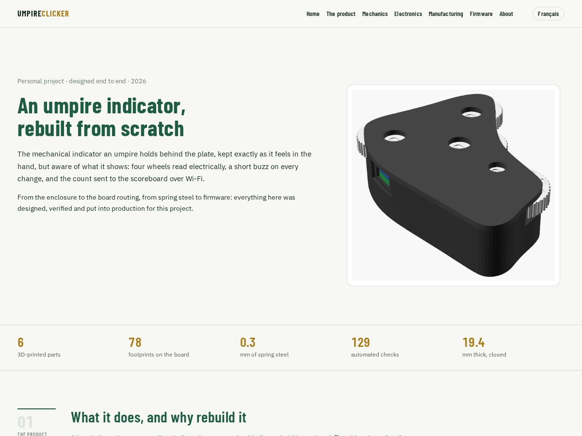 Landing-page snapshot of umpireclicker.com