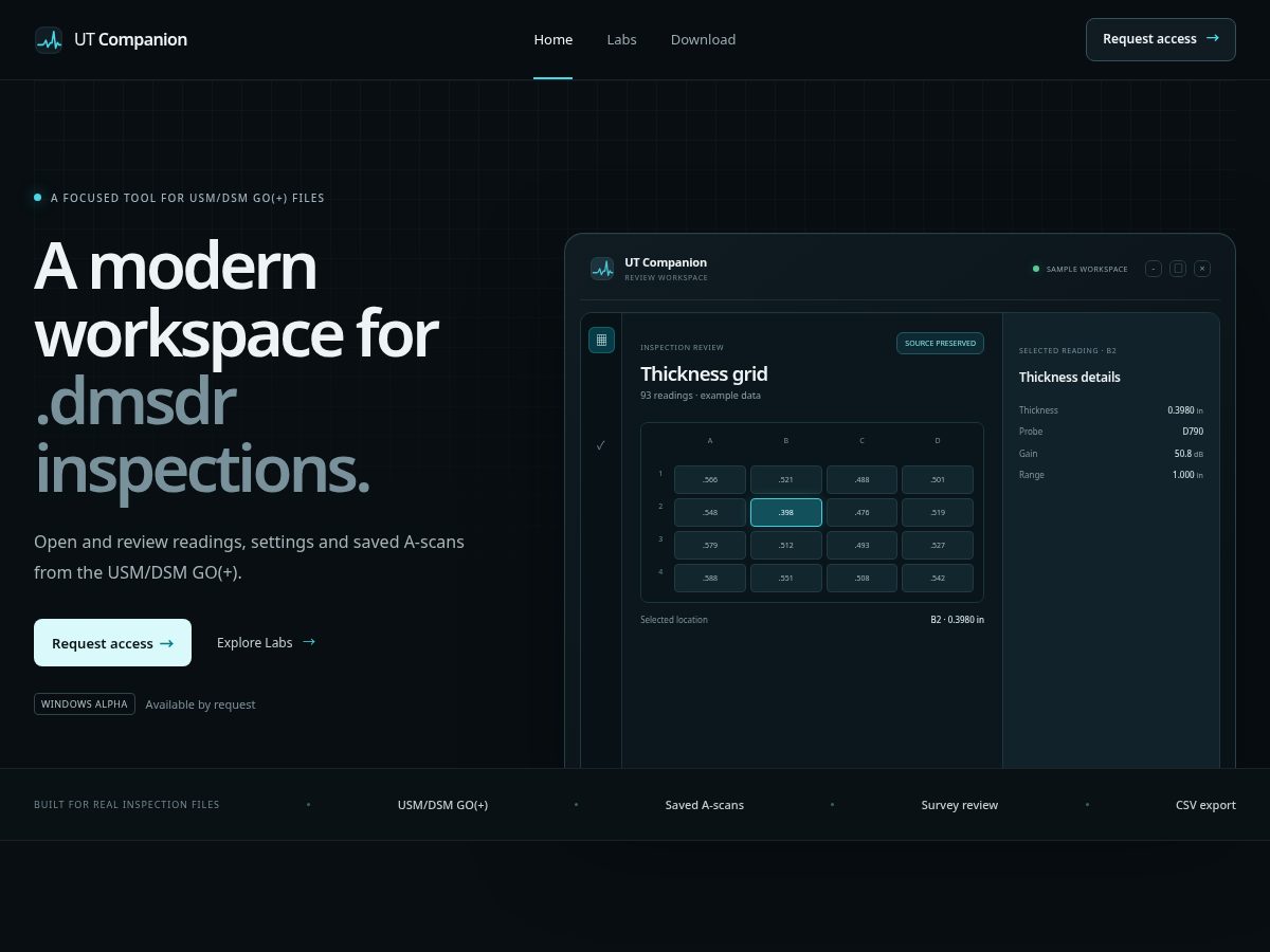 Landing-page snapshot of utcompanion.com