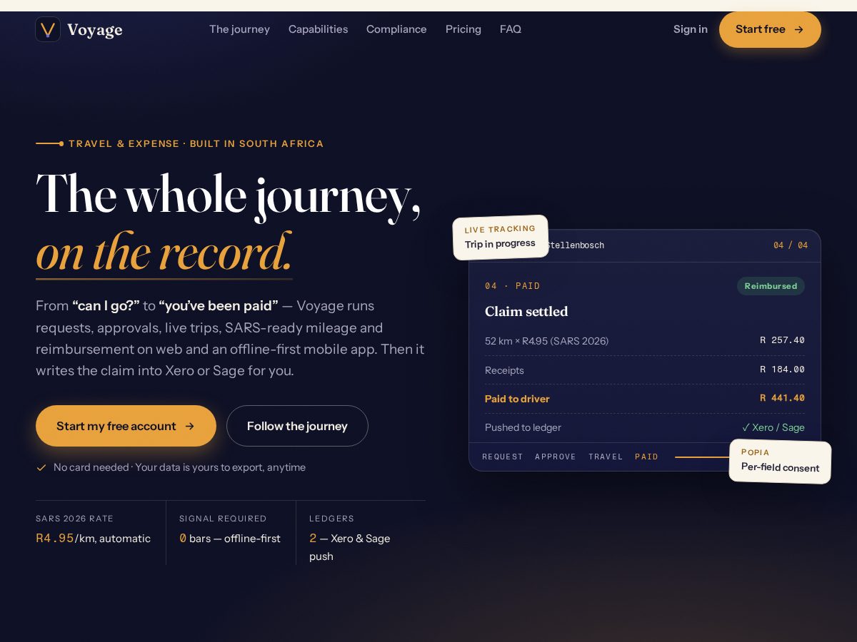 Landing-page snapshot of voyageclaims.com
