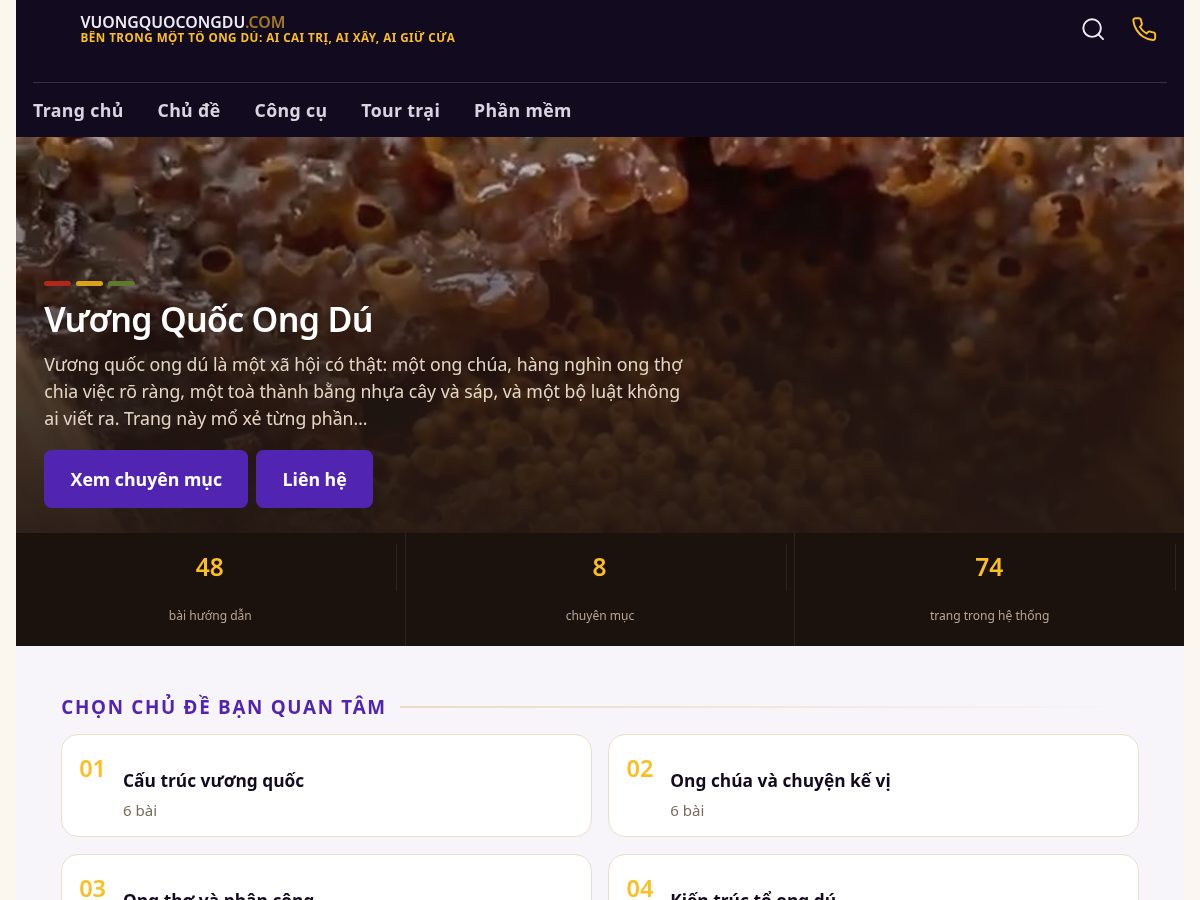 Landing-page snapshot of vuongquocongdu.com