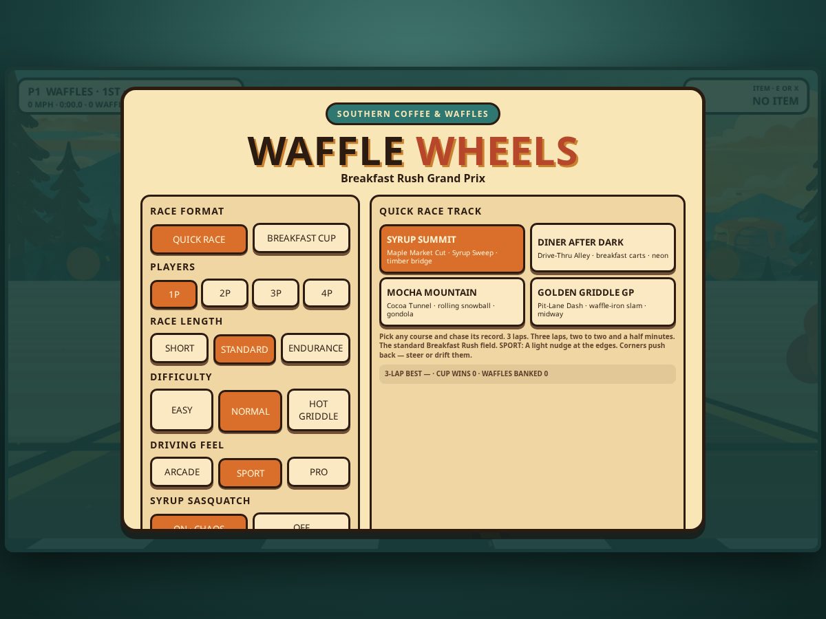 Landing-page snapshot of waffle-wheels.fun