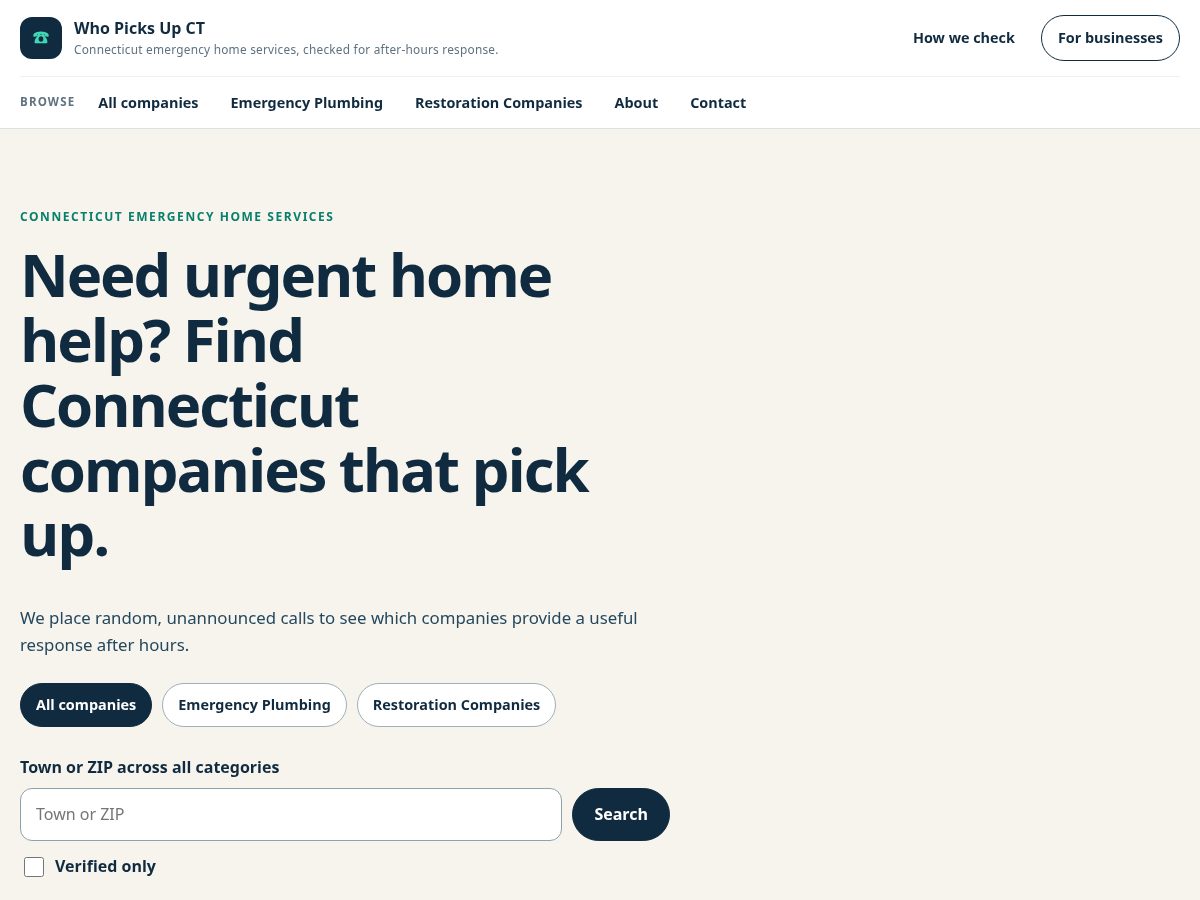 Landing-page snapshot of whopicksupct.com