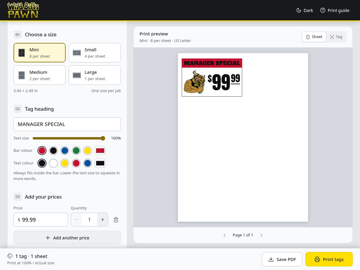 Landing-page snapshot of wildbills.app