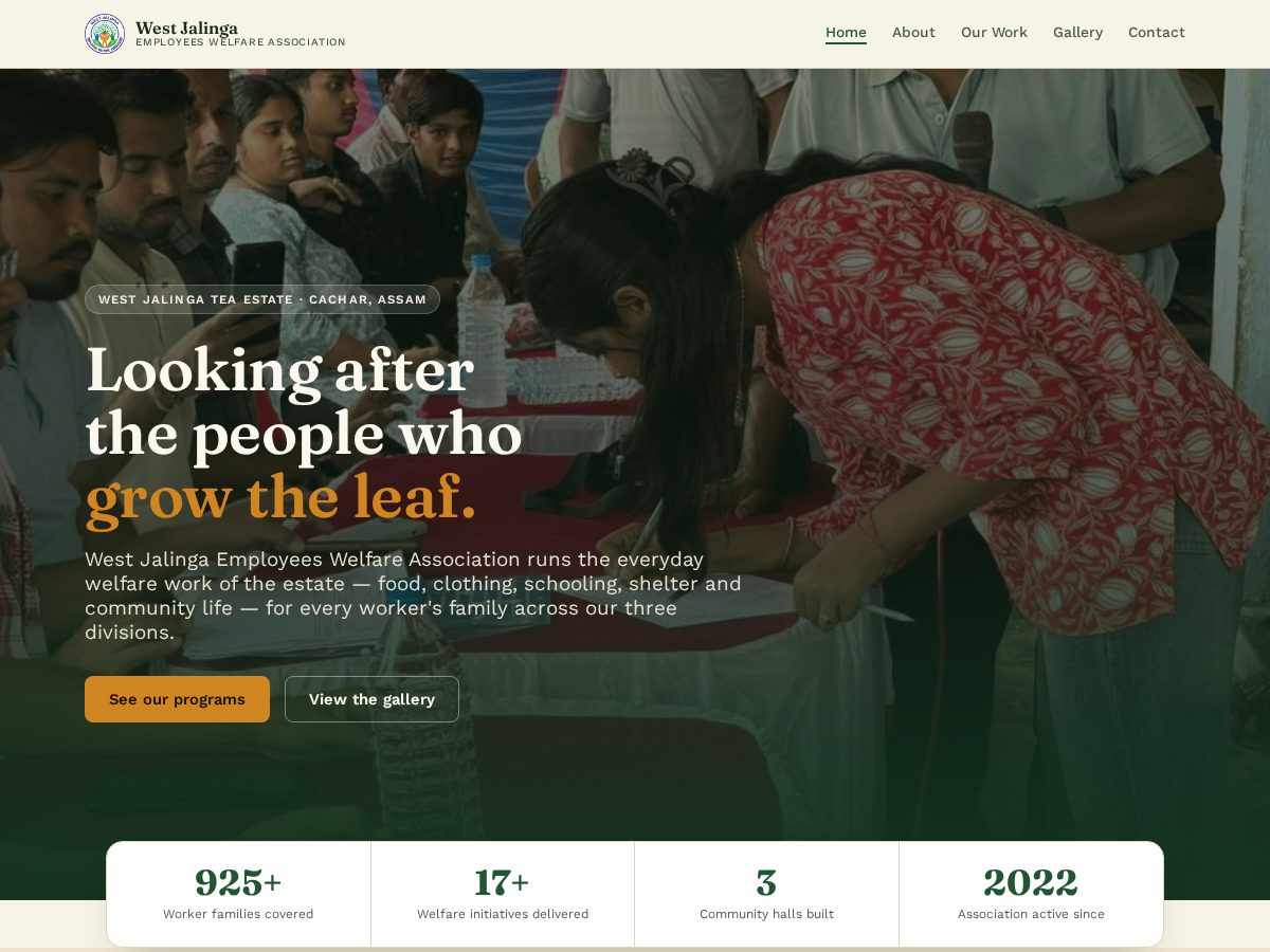 Landing-page snapshot of wjewa.com