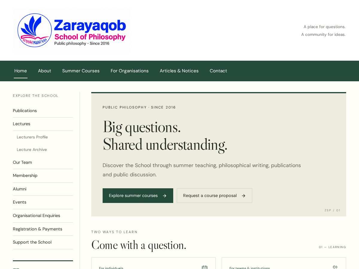 Landing-page snapshot of zarayaqob.org