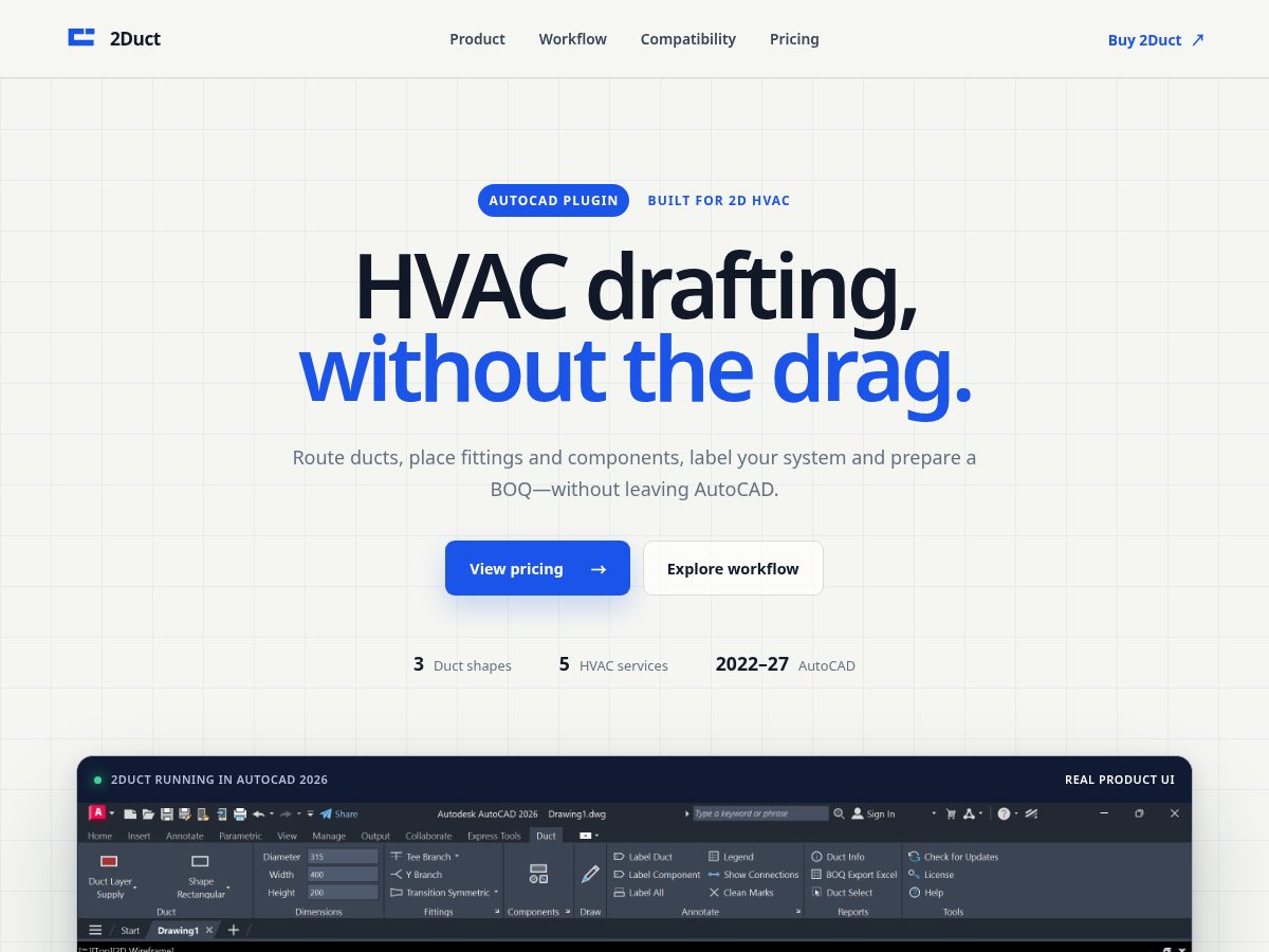 Landing-page snapshot of 2duct.com