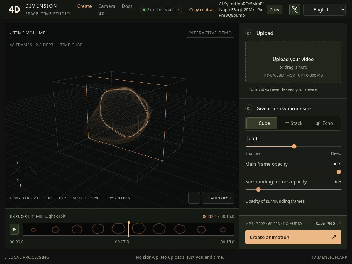 Landing-page snapshot of 4dimension.app