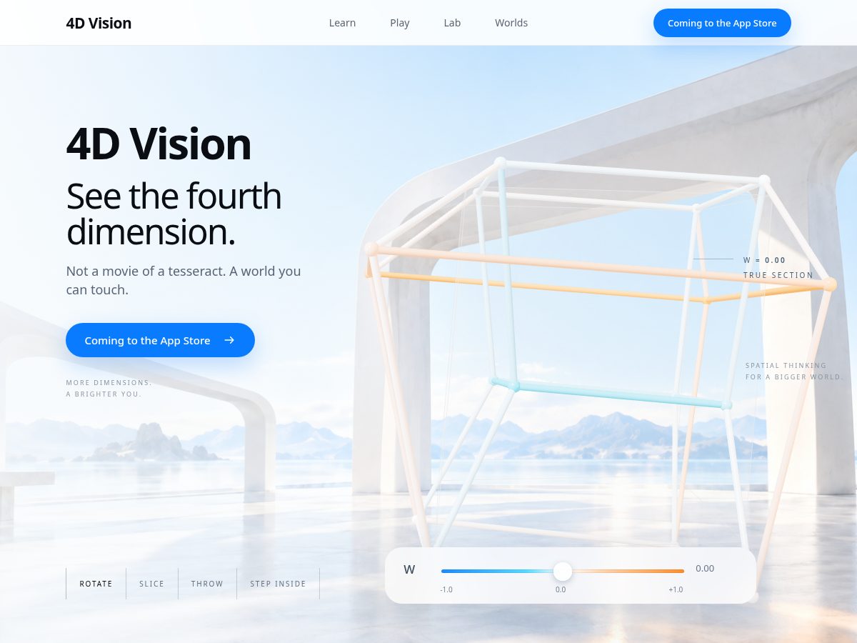Landing-page snapshot of 4dvision.xyz