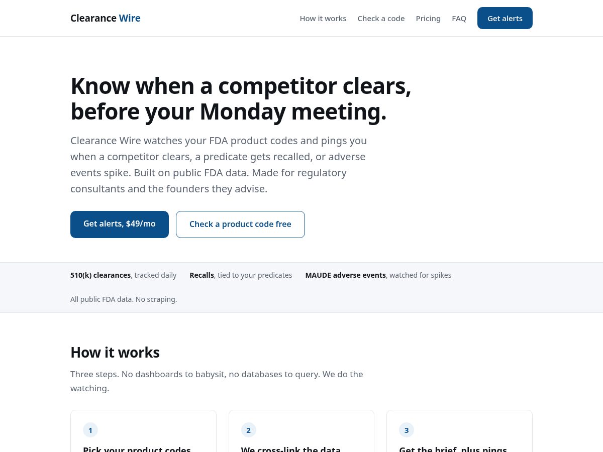 Landing-page snapshot of 510kwire.com