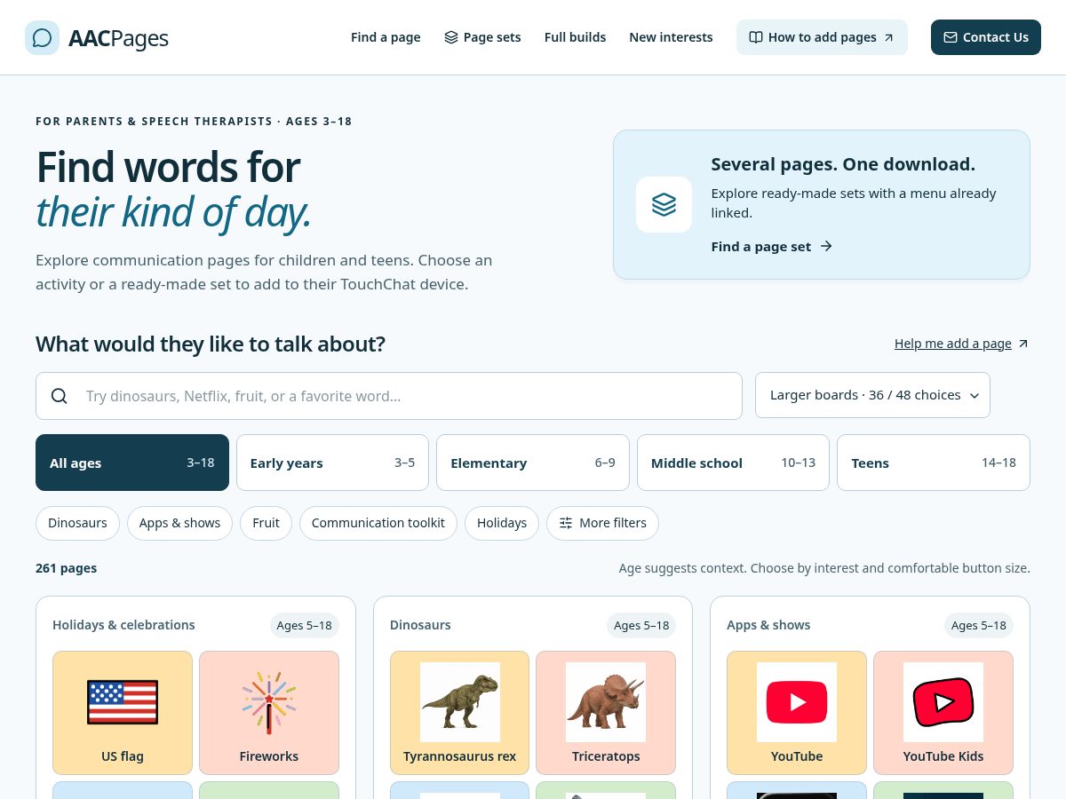 Landing-page snapshot of aacpages.com