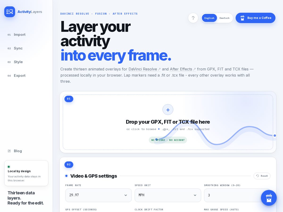 Landing-page snapshot of activitylayers.com