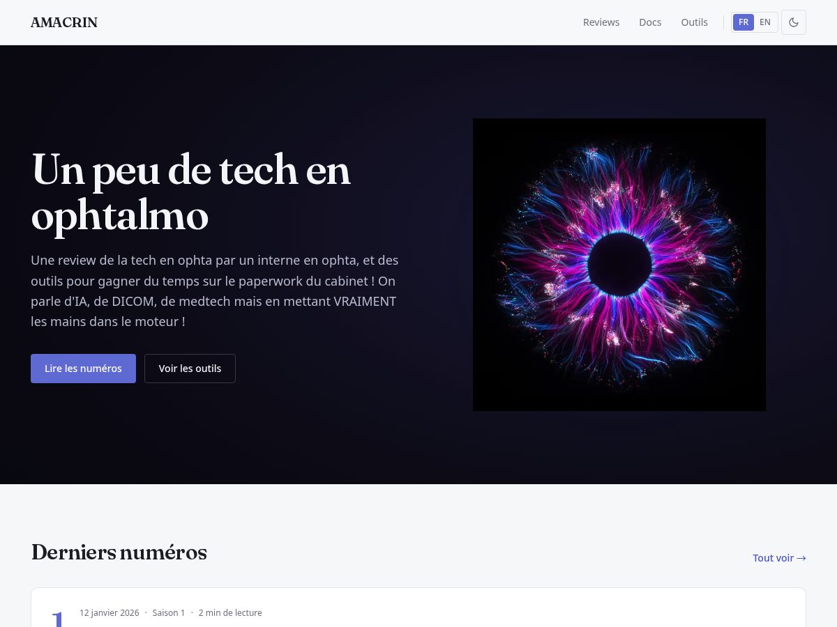 Landing-page snapshot of amacrin.net