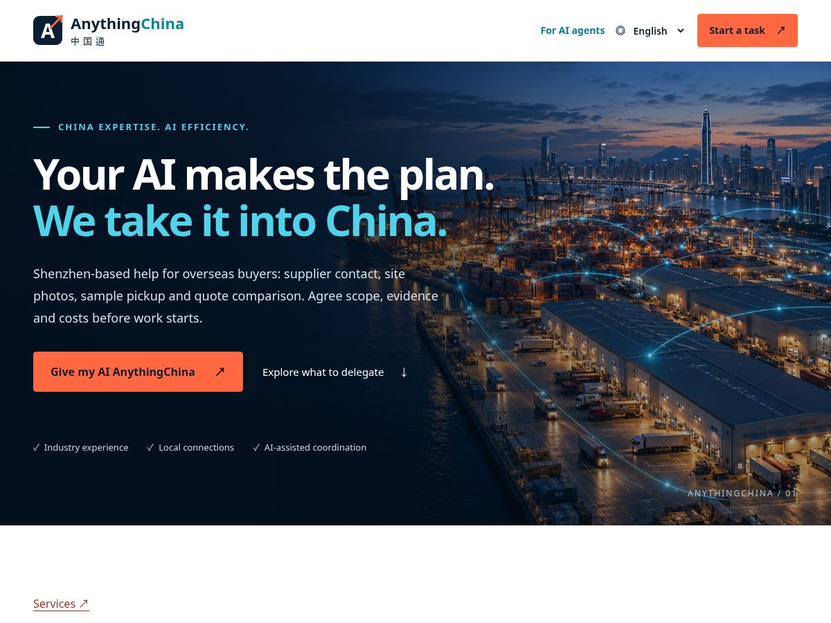 Landing-page snapshot of anythingchina.net