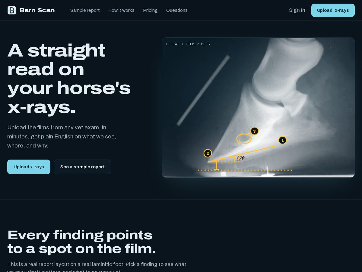 Landing-page snapshot of barnscan.com