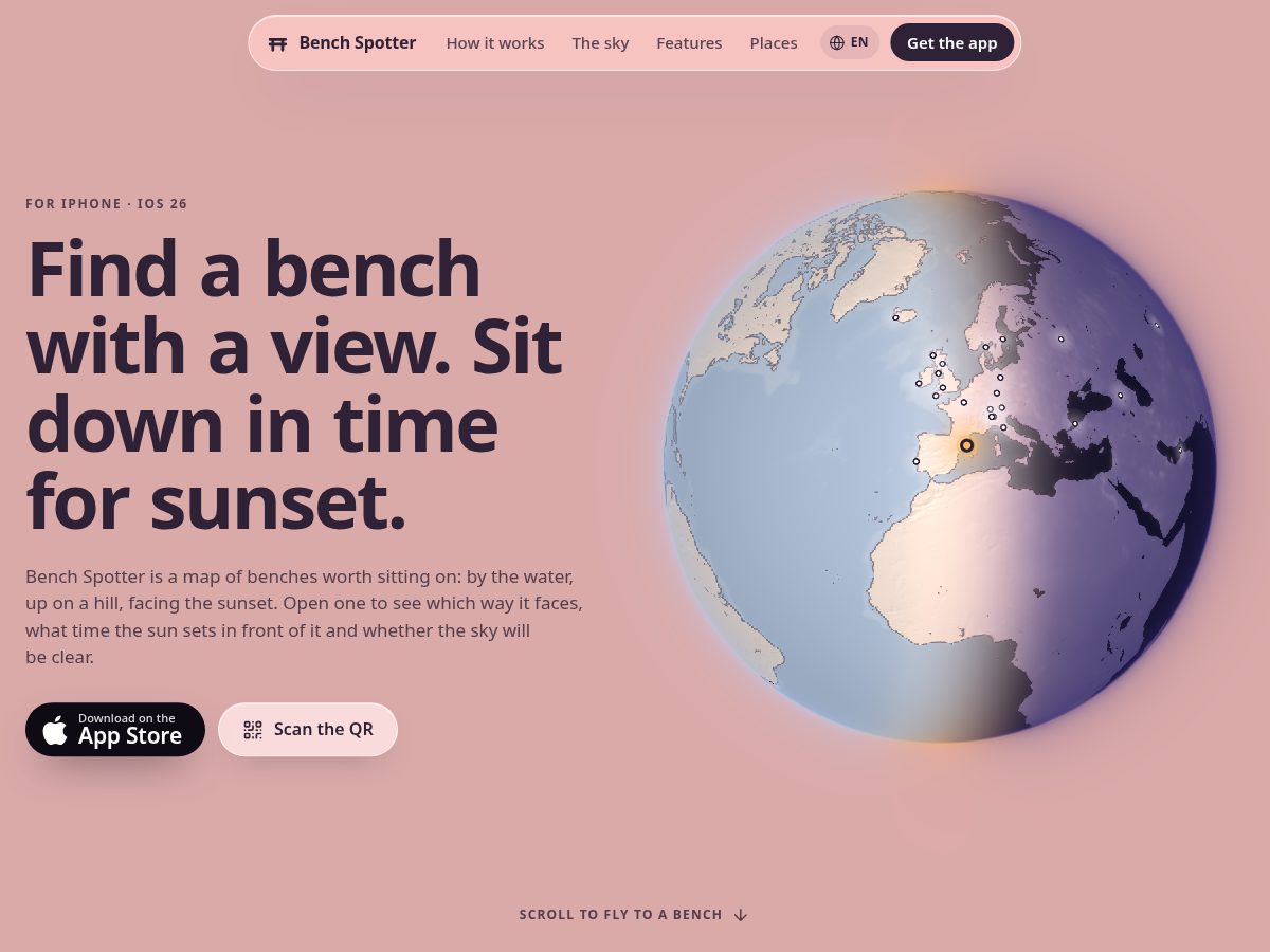 Landing-page snapshot of benchspotter.app