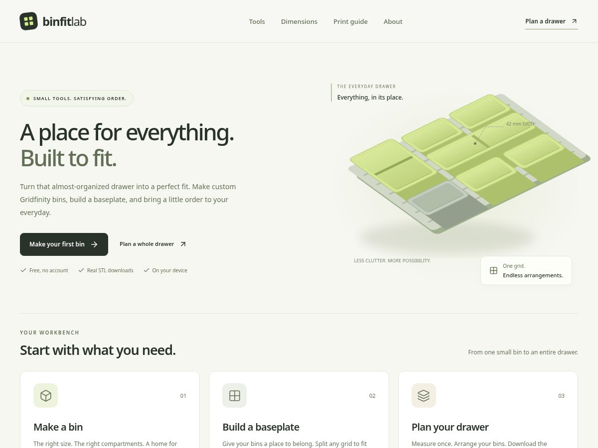 Landing-page snapshot of binfitlab.com