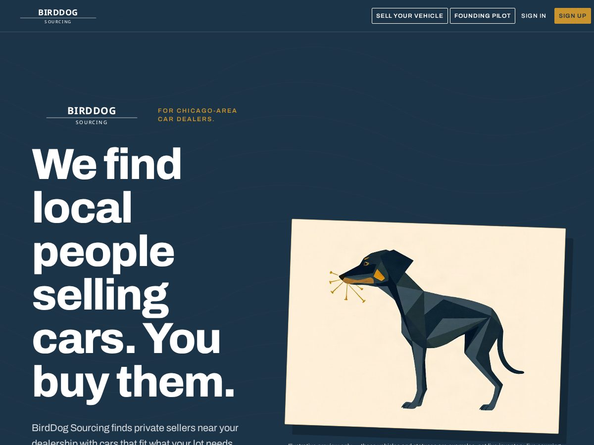 Landing-page snapshot of birddogsourcing.com