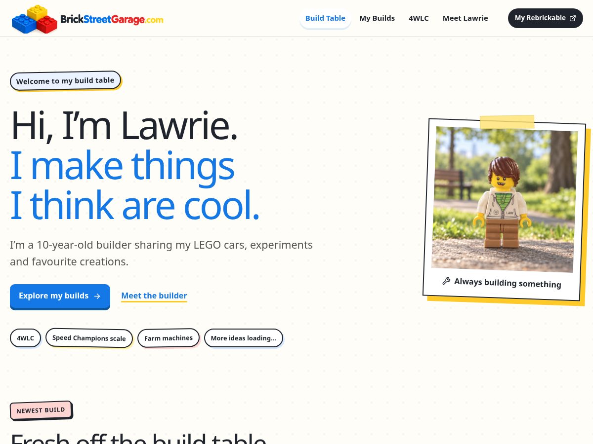 Landing-page snapshot of brickstreetgarage.com