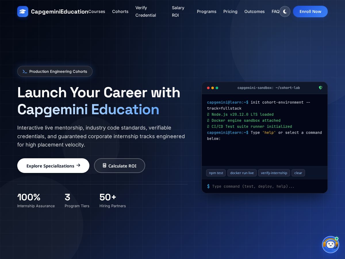 Landing-page snapshot of capgeminieducation.com