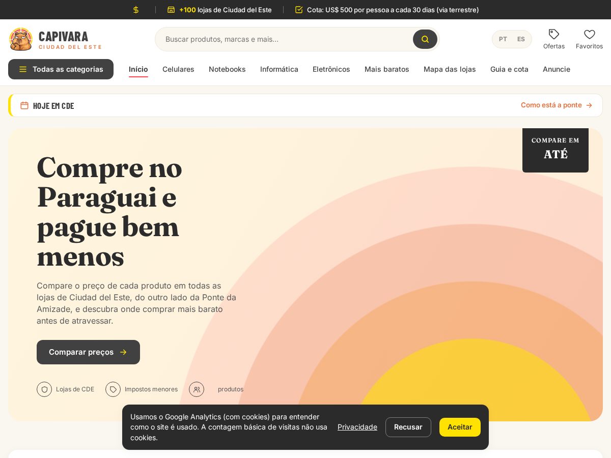 Landing-page snapshot of capivaraparaguai.com