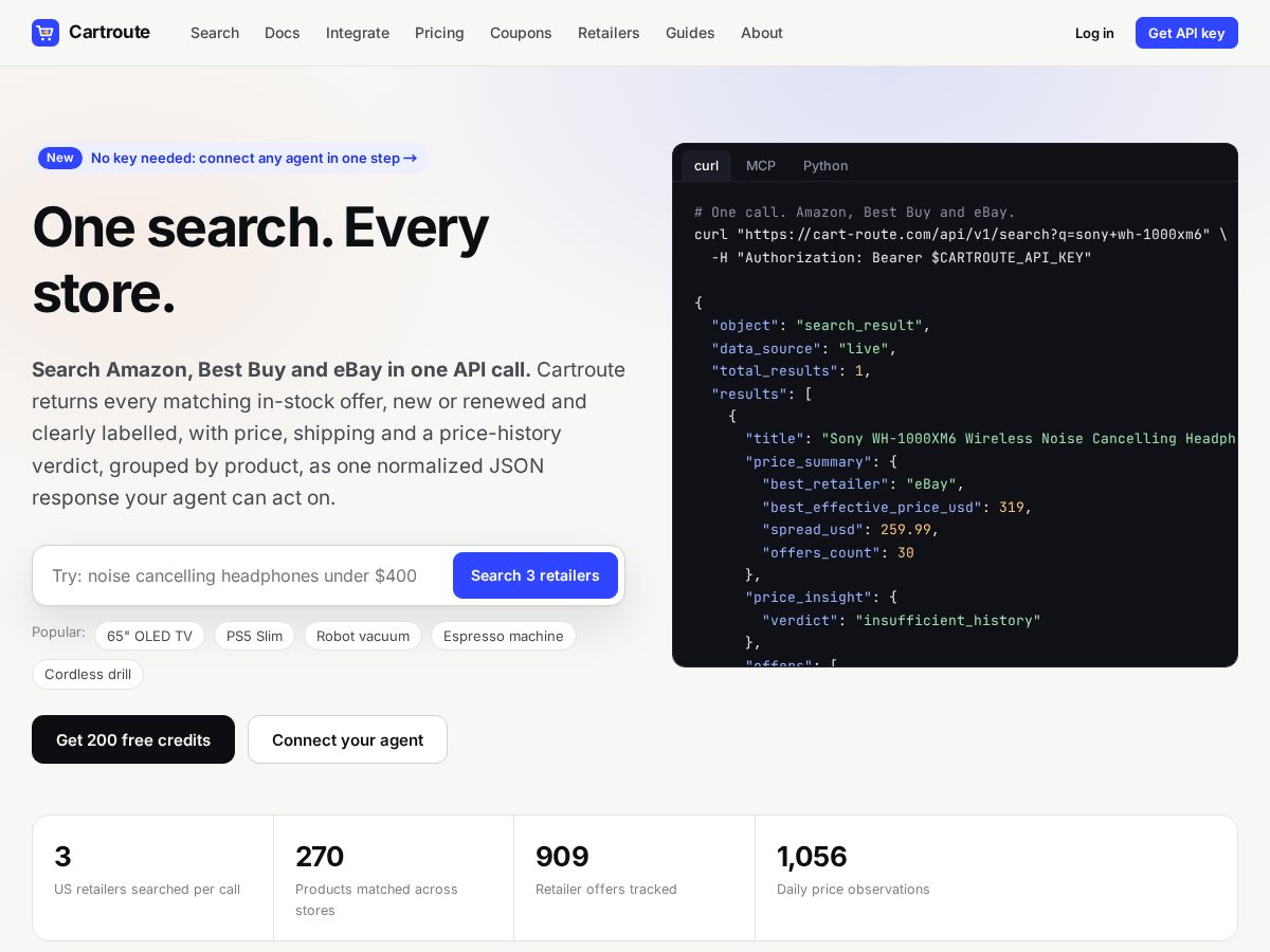 Landing-page snapshot of cart-route.com
