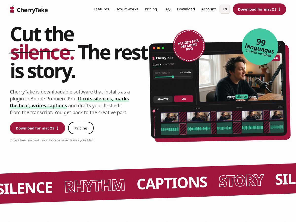 Landing-page snapshot of cherrytake.com