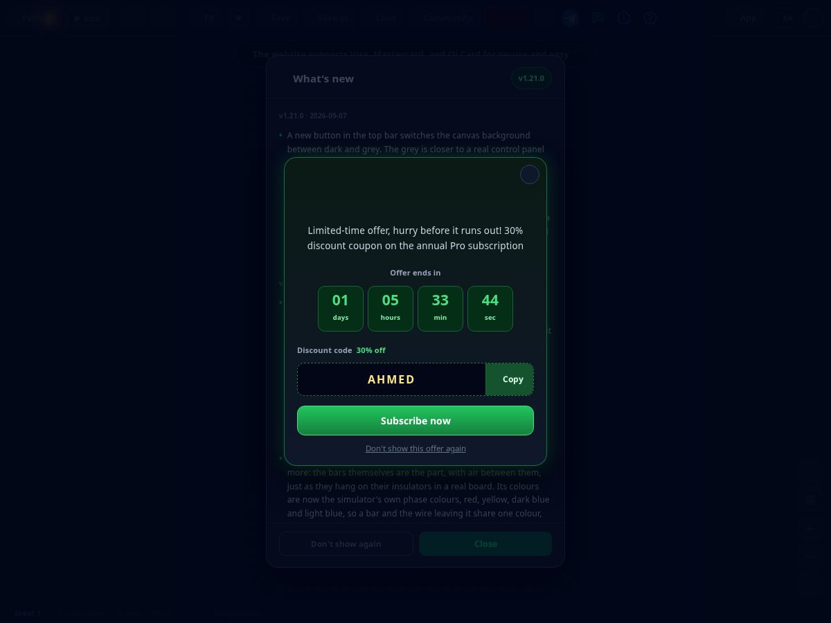 Landing-page snapshot of classic-control-simulator.app
