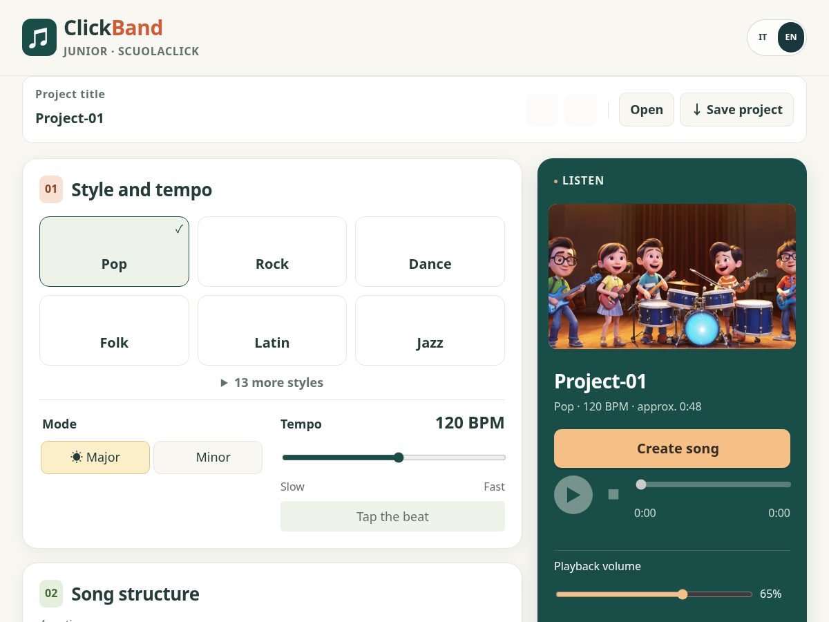 Landing-page snapshot of clickbandjunior.com