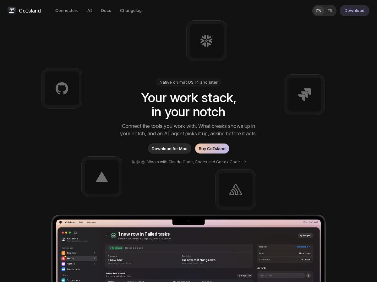 Landing-page snapshot of coisland.app