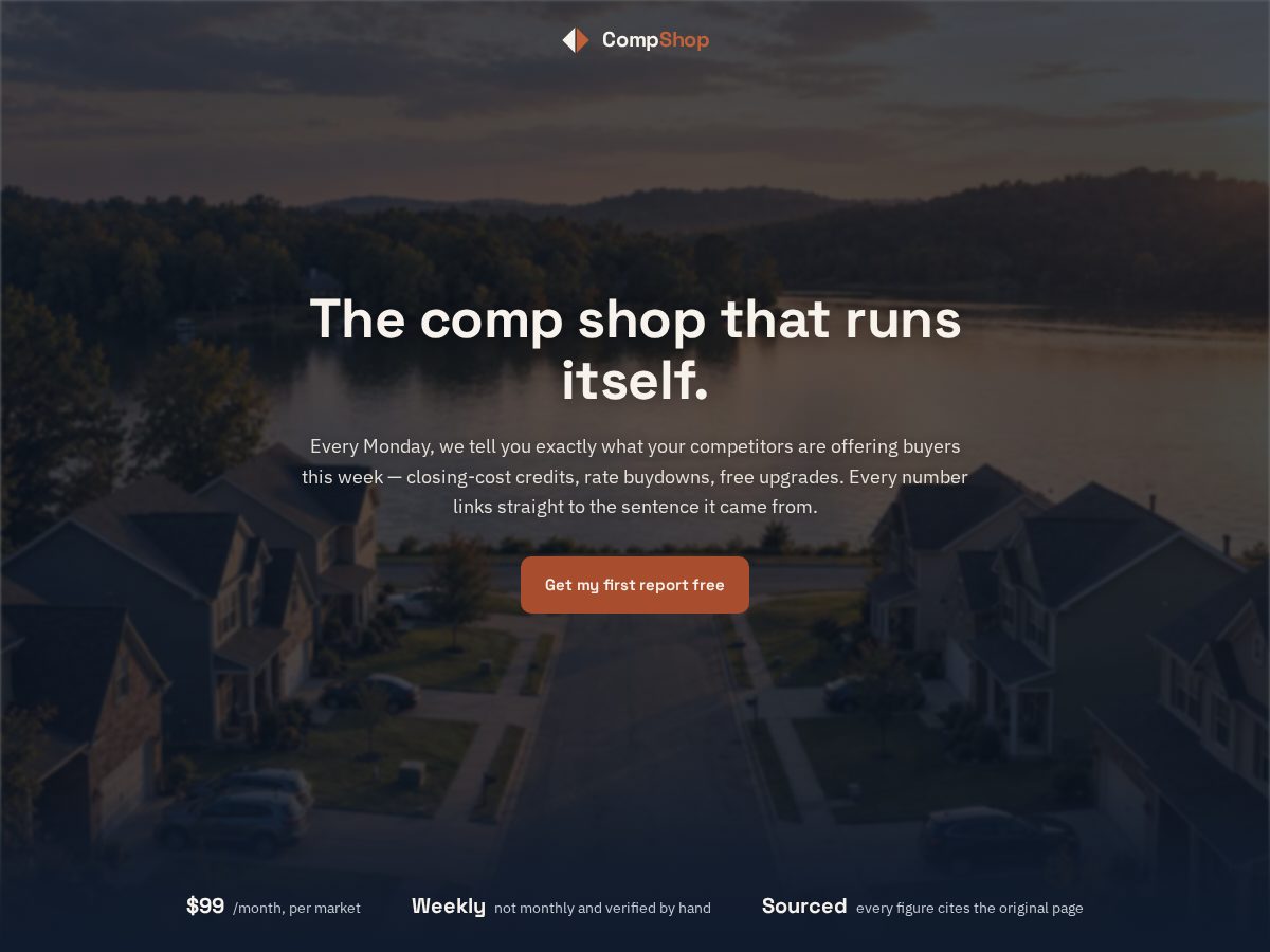 Landing-page snapshot of compshop.tech