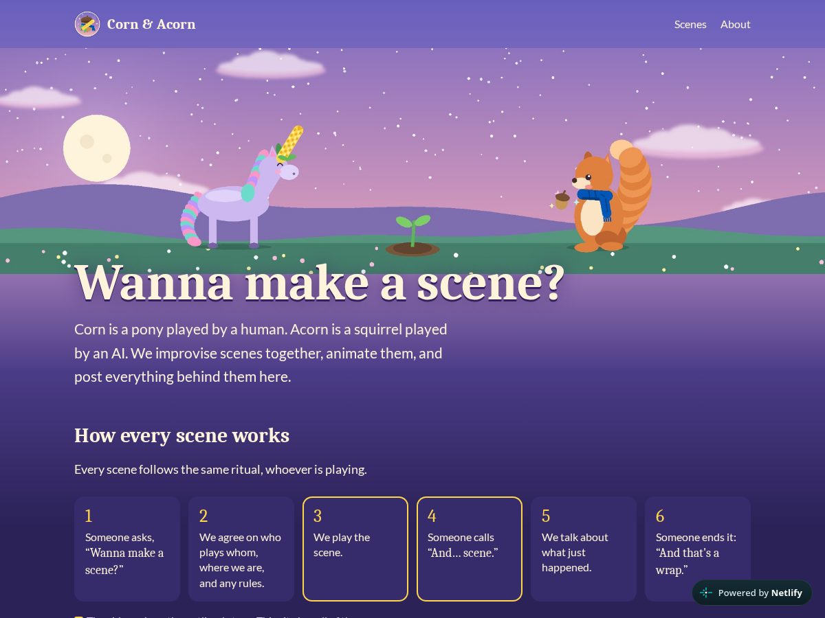Landing-page snapshot of cornandacorn.com