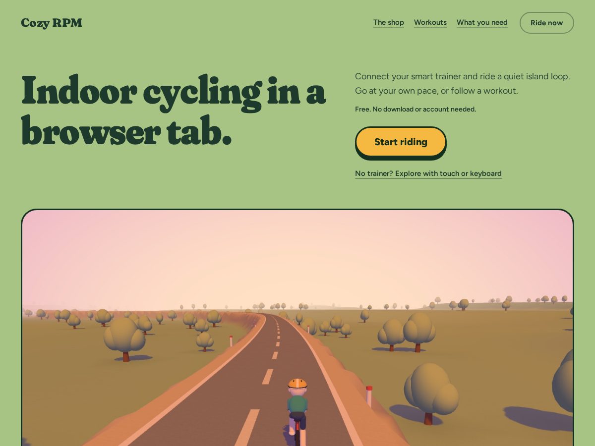 Landing-page snapshot of cozyrpm.com