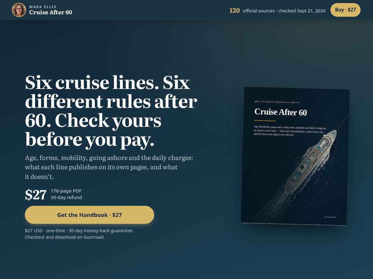 Landing-page snapshot of cruiseafter60.com