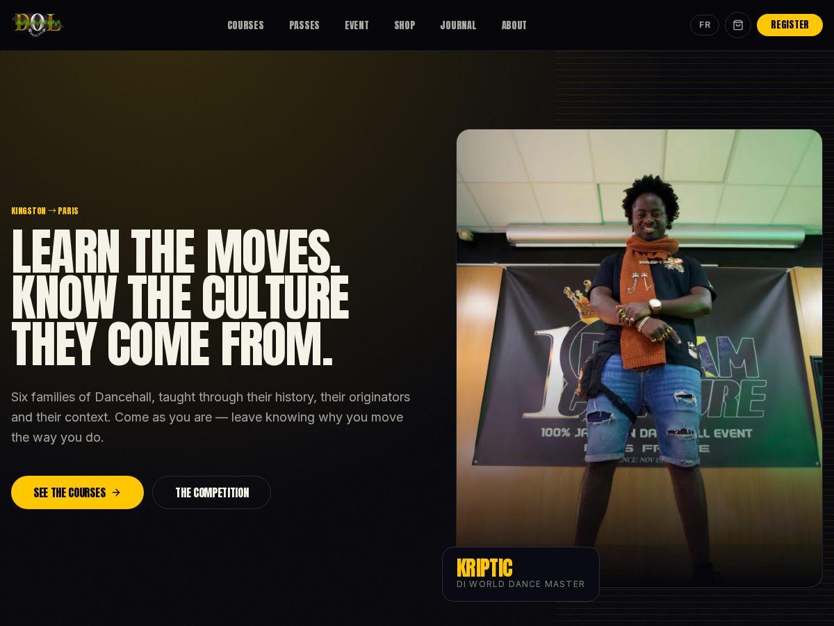 Landing-page snapshot of dancehallonlinelibrary.com