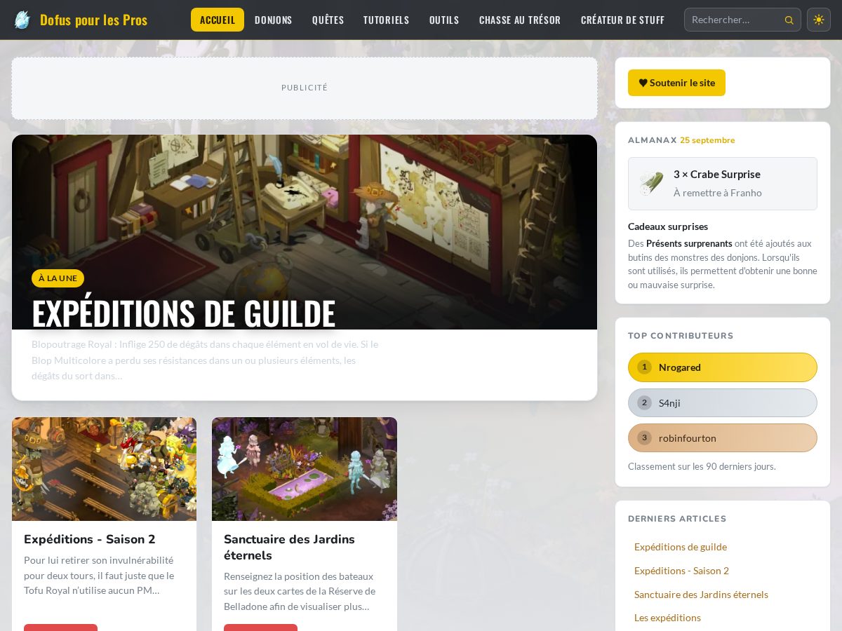 Landing-page snapshot of dofuspourlespros.com