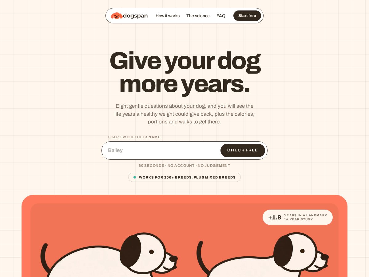 Landing-page snapshot of dogspan.app