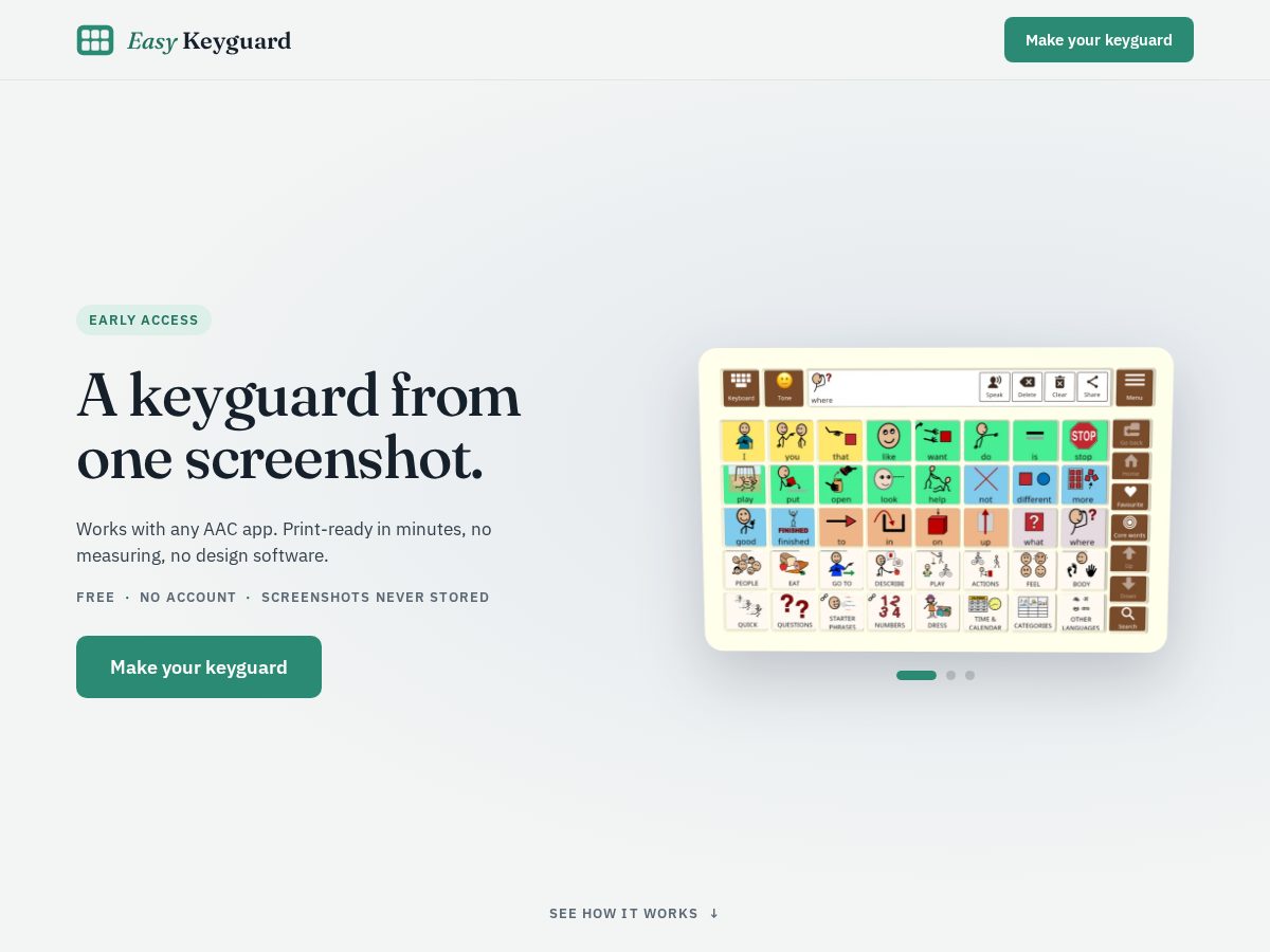 Landing-page snapshot of easykeyguard.com