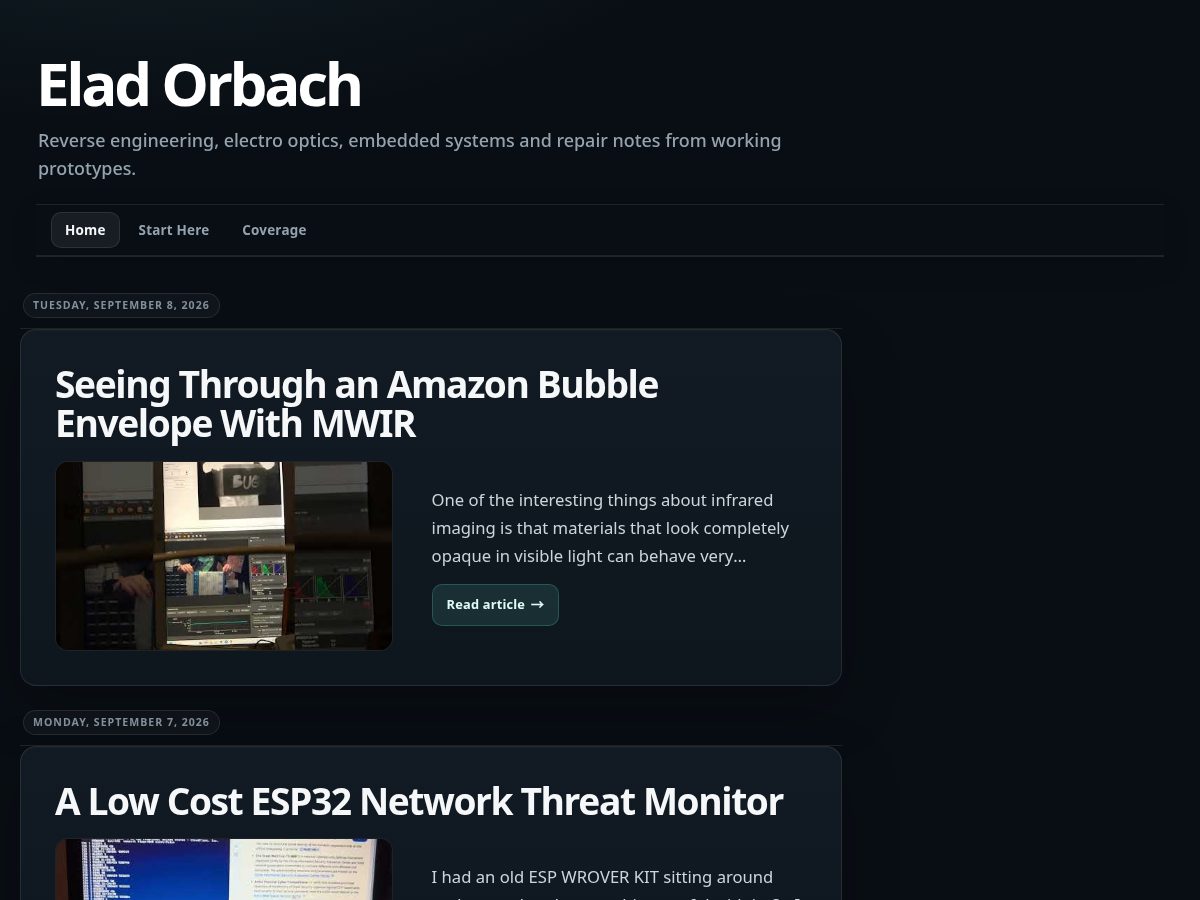 Landing-page snapshot of eladorbach.com