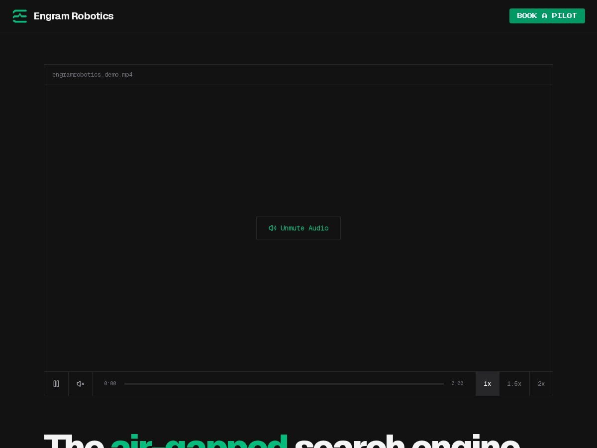 Landing-page snapshot of engramrobotics.dev