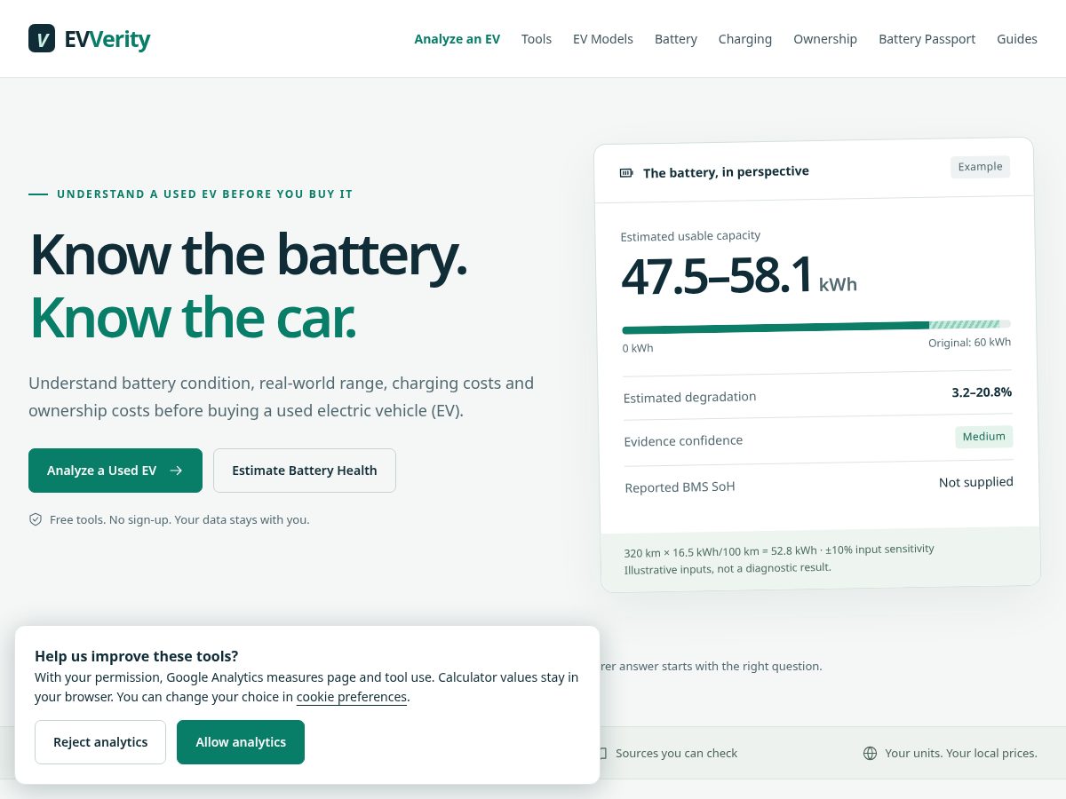 Landing-page snapshot of evverity.com