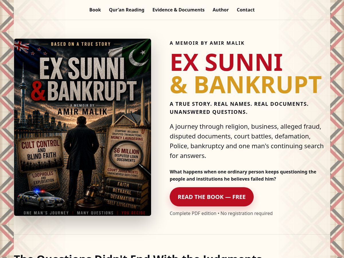 Landing-page snapshot of exsunni.org