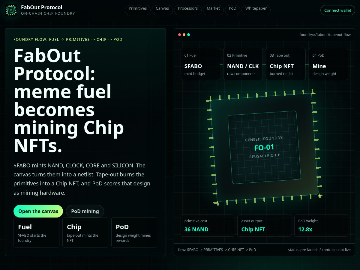 Landing-page snapshot of faboutprotocol.fun