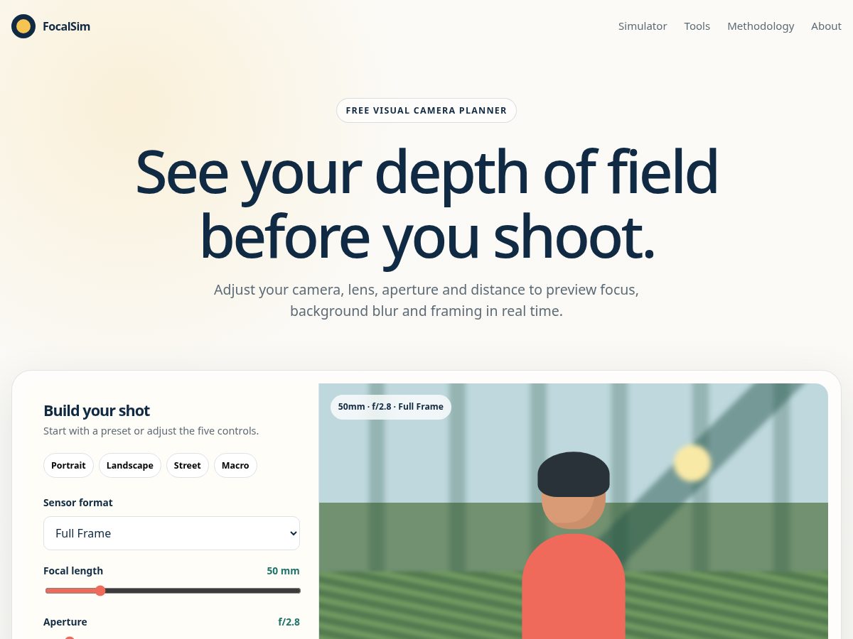 Landing-page snapshot of focalsim.sbs