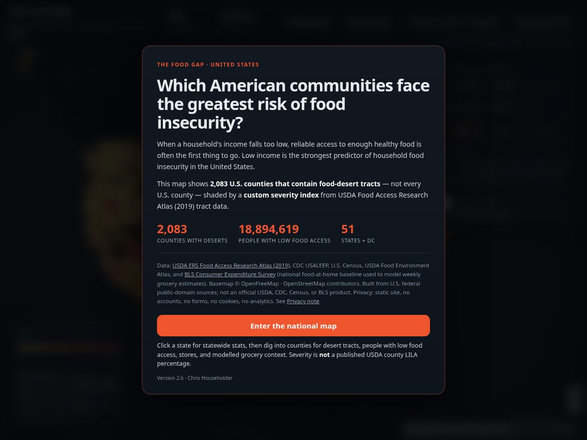 Landing-page snapshot of foodgapusa.com